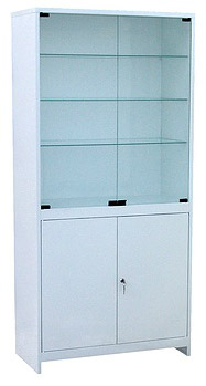 Шкаф 2-ух створчатый стекло/металл ШМС-2-Р с регулируемыми опорами